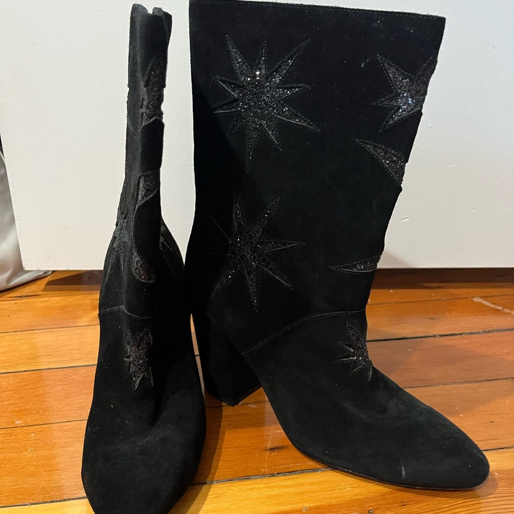 Embellished Black Boots